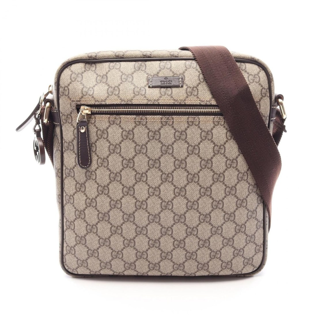 Gucci GG Supreme Shoulder Bag/Handbag, Coated Canvas and Leather, Women's, Beige/Brown, 201448: --- Catalog ---Category: SizeSize (HxWxD): 28cm x 25cm x 6.5cm / 11.02'' x 9.84'' x 2.55''Category: DesignType: Handbag, Shoulder bagColor: Beige, BrownGender: WomenMaterial: GG Supreme , Leather