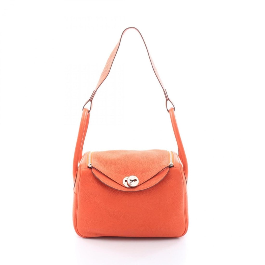 Hermes Lindy 26 Orange Poppy Shoulder Bag/Handbag, Taurillon Clemence Leather, Women's,: --- Catalog ---Category: SizeSize (HxWxD): 18cm x 26cm x 12.5cm / 7.08'' x 10.23'' x 4.92''Category: DesignType: Handbag, Shoulder bagColor: Orange, Orange poppyGender: WomenMaterial: Taurillon