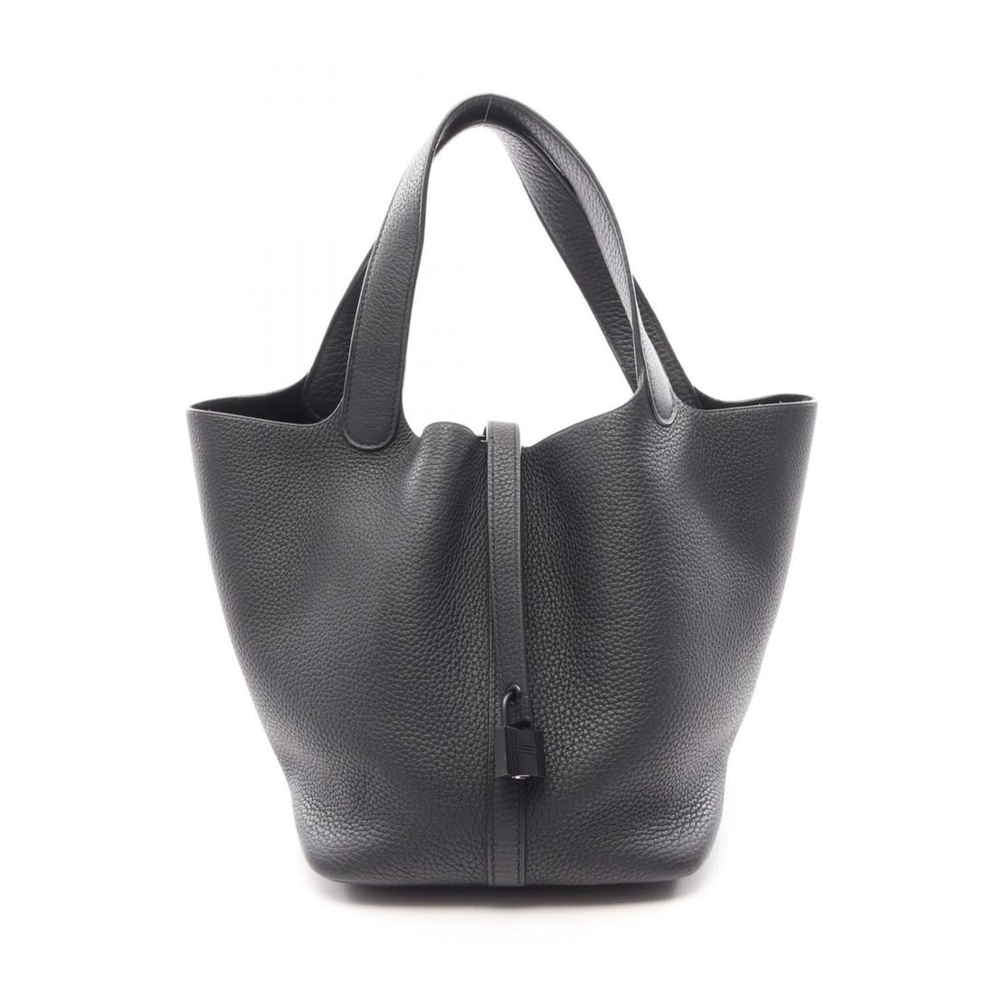 Hermes Picotin Lock MM Monochrome Handbag with Black Hardware - Taurillon Clemence Leather Women's: --- Catalog ---Category: SizeSize (HxWxD): 21cm x 22cm x 17cm / 8.26'' x 8.66'' x 6.69''Category: DesignType: HandbagColor: BlackGender: WomenMaterial: Taurillon clemence leather Category: GeneralBran