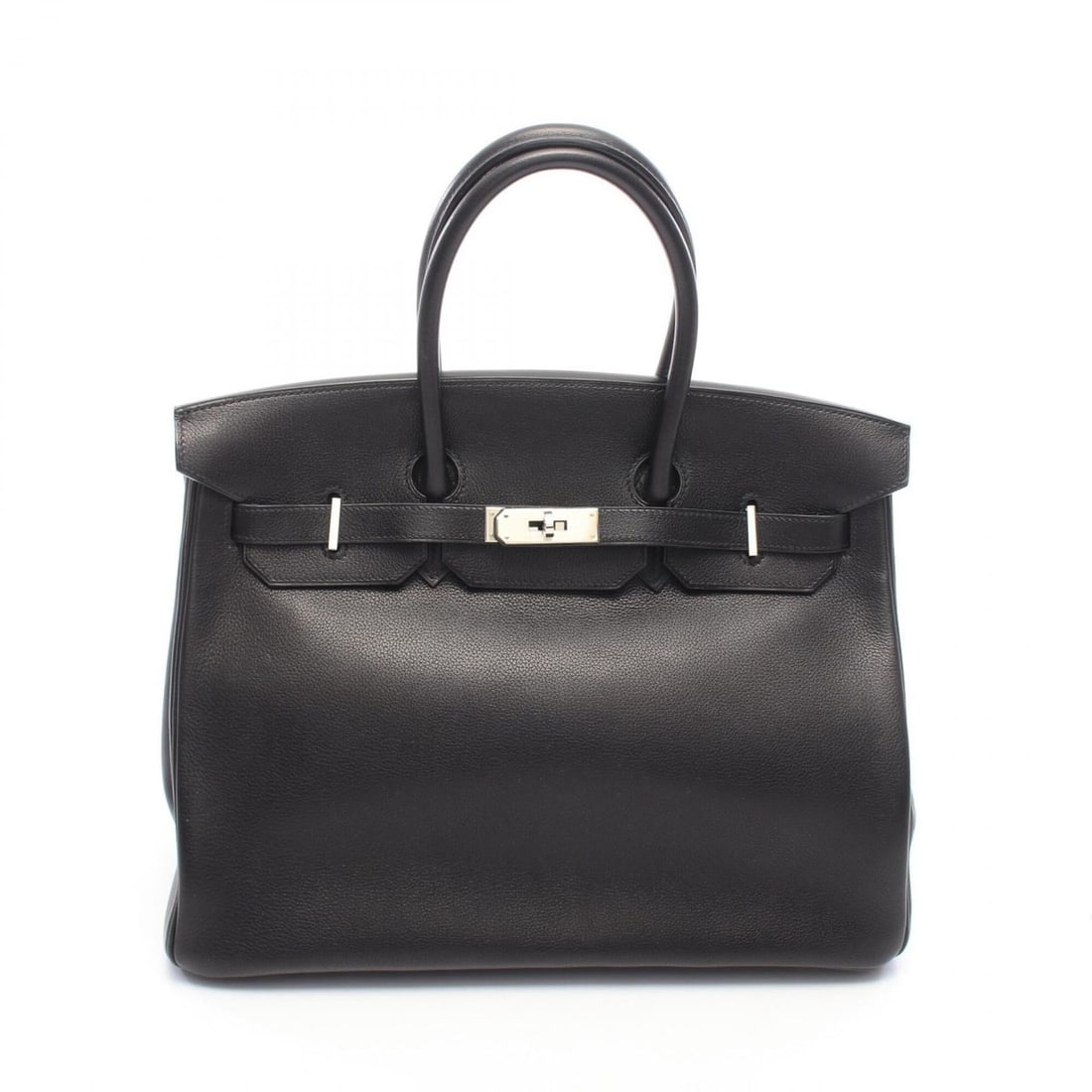 Hermes Birkin 35 Handbag, Calfskin (Evercalf) Leather, Women's, Black: --- Catalog ---Category: SizeSize (HxWxD): 28cm x 35cm x 18cm / 11.02'' x 13.77'' x 7.08''Category: DesignType: HandbagColor: BlackGender: WomenMaterial: Evercalf leather Category: GeneralBrand: Herme