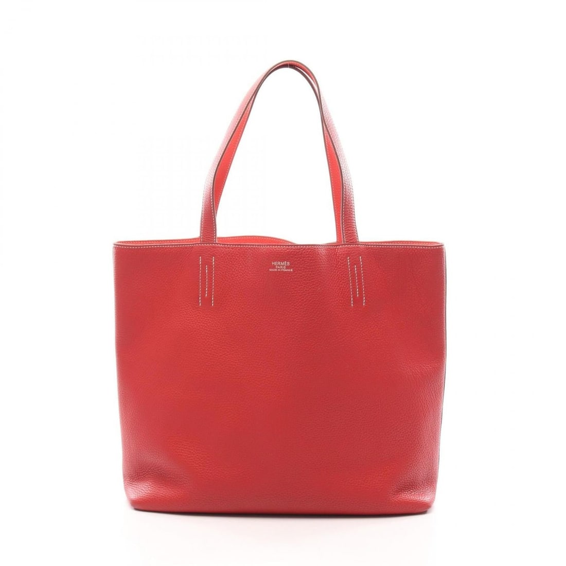 Hermes Double Sens 45 Reversible Tote Bag/Handbag in Rouge Casaque and Rose Jaipur Leather -: --- Catalog ---Category: SizeSize (HxWxD): 34cm x 36cm x 12.5cm / 13.38'' x 14.17'' x 4.92''Category: DesignType: Handbag, Tote bagColor: Pink, Red color, Rose jaipur, Rouge casaqueGender: WomenMateri