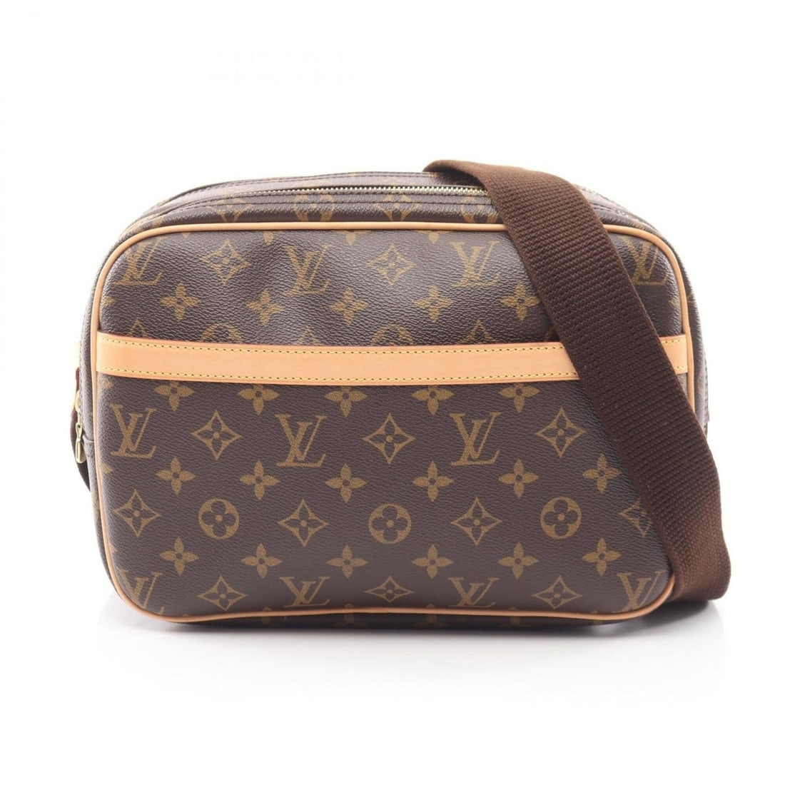 Louis Vuitton Reporter PM Monogram Shoulder Bag/Handbag, Coated Canvas and Leather, Women's, Brown,: --- Catalog ---Category: SizeSize (HxWxD): 20cm x 27cm x 7cm / 7.87'' x 10.62'' x 2.75''Category: DesignType: Handbag, Shoulder bagColor: BrownGender: WomenMaterial: Coated canvas , Leather Category: 