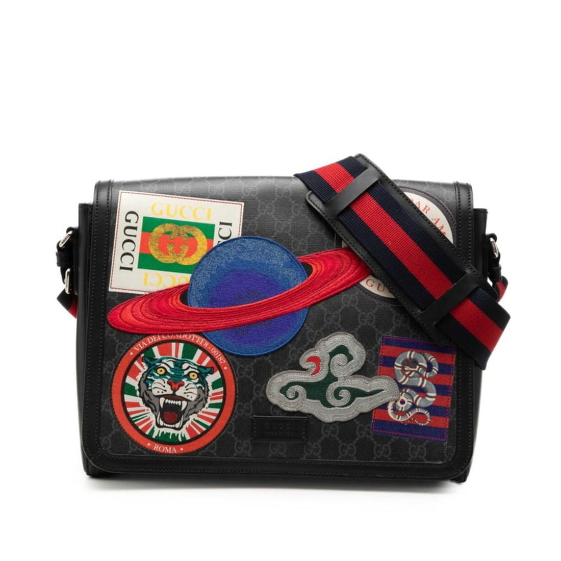 Gucci GG Supreme Courier Crossbody Shoulder Bag 474138 Black Gray Leather Women's GUCCI: --- Catalog ---Category: SizeSize (HxWxD): 26.5cm x 31.5cm x 9cm / 10.43'' x 12.4'' x 3.54''Category: DesignType: Shoulder bagColor: Black, GrayGender: WomenMaterial: PVC , Leather Category: GeneralBr