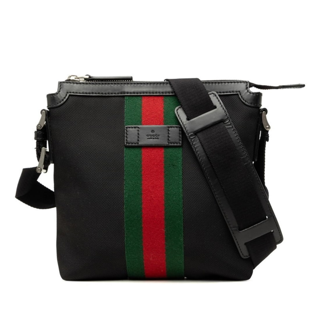 Gucci Sherry Line Crossbody Shoulder Bag 631195 Black Canvas Leather Women's GUCCI (1 of 16)