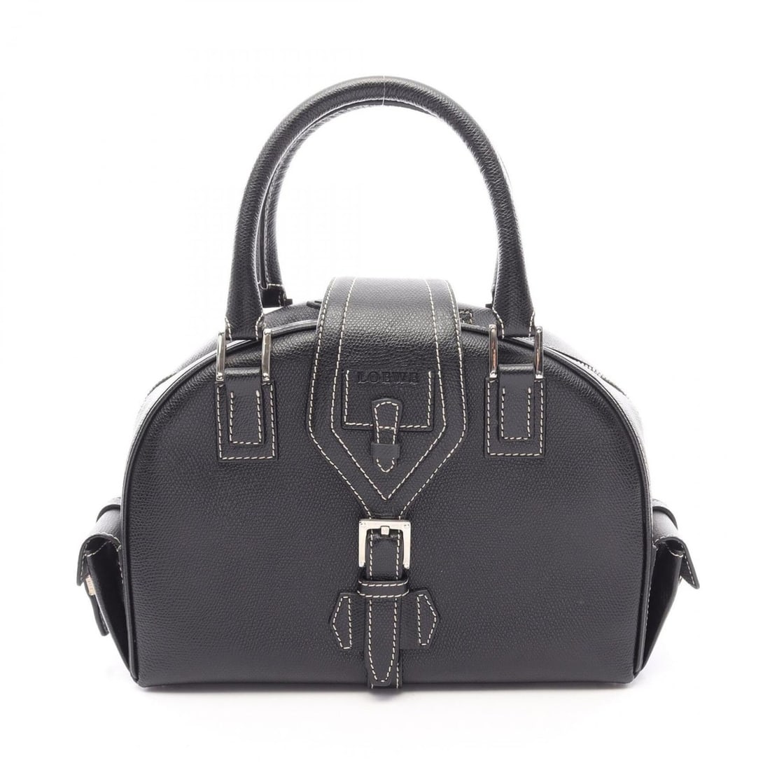 Loewe Senda Handbag, Leather, Women's, Black: --- Catalog ---Category: SizeSize (HxWxD): 19cm x 26cm x 10cm / 7.48'' x 10.23'' x 3.93''Category: DesignType: HandbagColor: BlackGender: WomenMaterial: Leather Category: GeneralBrand: Loewe--- Item L