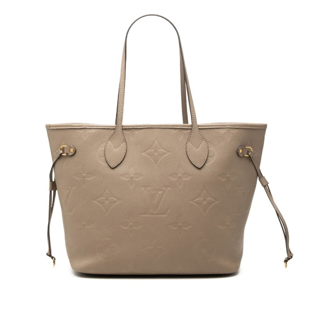Louis Vuitton Monogram Empreinte Neverfull MM Tote Bag Handbag M45686 Tourterelle Greige Calf: --- Catalog ---Category: SizeSize (HxWxD): 30cm x 32cm x 15cm / 11.81'' x 12.59'' x 5.9''Category: DesignType: Handbag, Tote bagColor: Grayish, TourterelleGender: WomenMaterial: Leather Category: Gene