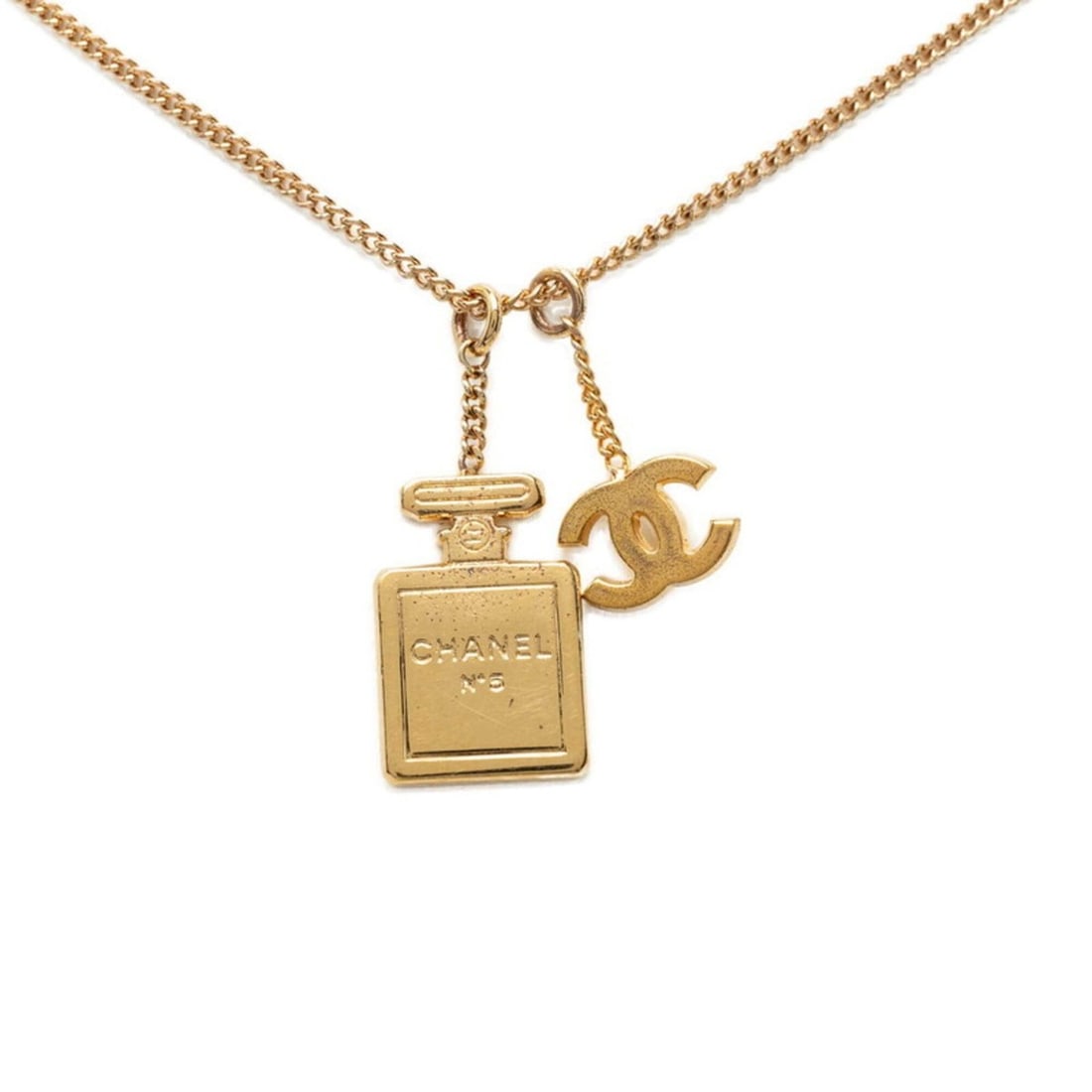 Chanel Coco Mark Perfume Bottle Motif Necklace 02A Gold Plated Women's CHANEL (1 of 20)