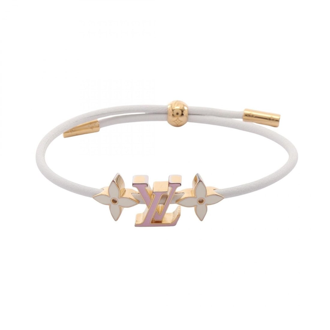 Louis Vuitton LV Crew Bracelet, Leather, Gold Plated (GP), Women's, White, Gold, Pink, M1020: --- Catalog ---Category: SizeLength: 22cm / 8.66''Category: DesignType: Charm braceletColor: Gold, Pink, WhiteGender: WomenMaterial: Gold plating, LeatherCategory: GeneralMPN: M1020Brand: Louis