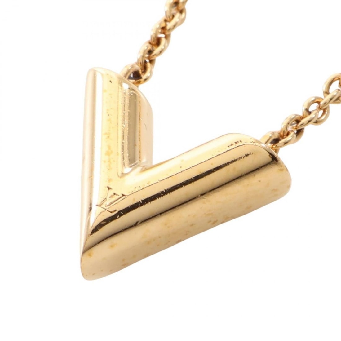 Louis Vuitton Essential V Necklace, Gold Plated (GP), Women's, Tone, M61083: --- Catalog ---Category: SizePendant Size: 13mm x 16mm / 0.51'' x 0.62''Neck Circumference: 42 cm - 46.5 cm / 16.53'' - 18.3''Category: DesignColor: GoldGender: WomenMaterial: Gold platingNecklace Typ