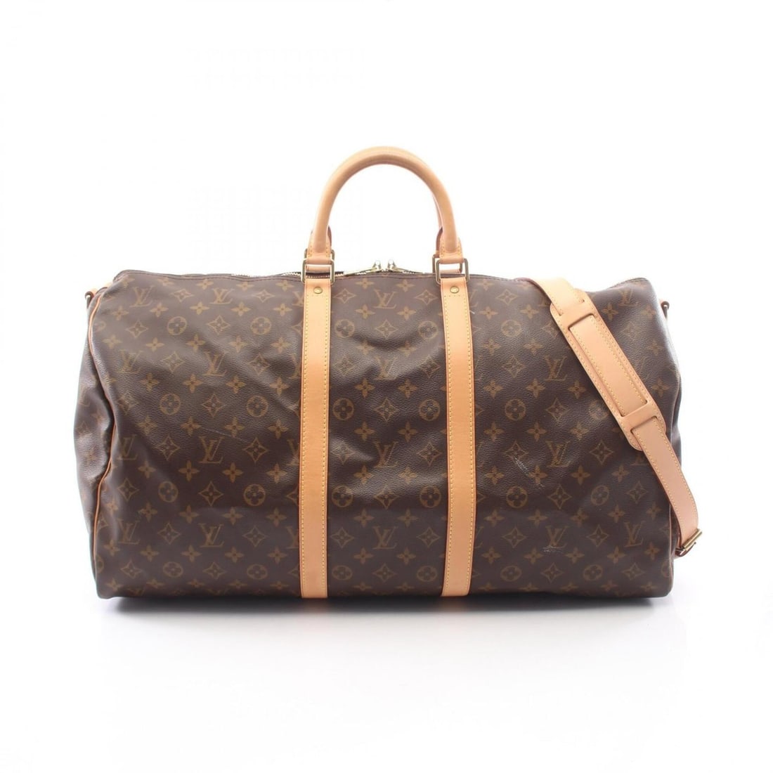 Louis Vuitton Keepall Bandoulière 55 Monogram 2-Way Boston Bag/Handbag, Coated Canvas and Leather,: --- Catalog ---Category: SizeSize (HxWxD): 30cm x 56cm x 25cm / 11.81'' x 22.04'' x 9.84''Category: DesignType: Boston bag, HandbagColor: Brown, MonogramGender: Men,WomenMaterial: Monogram Category: G