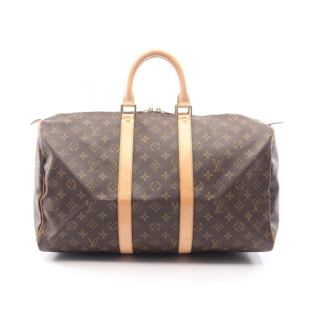 Louis Vuitton Keepall 45 Monogram Boston Bag Handbag, Coated Canvas and Leather, Pattern, Men's: --- Catalog ---Category: SizeSize (HxWxD): 26cm x 46cm x 20cm / 10.23'' x 18.11'' x 7.87''Category: DesignType: Boston bag, HandbagColor: BrownGender: Men,WomenMaterial: Coated canvas , Leather Catego