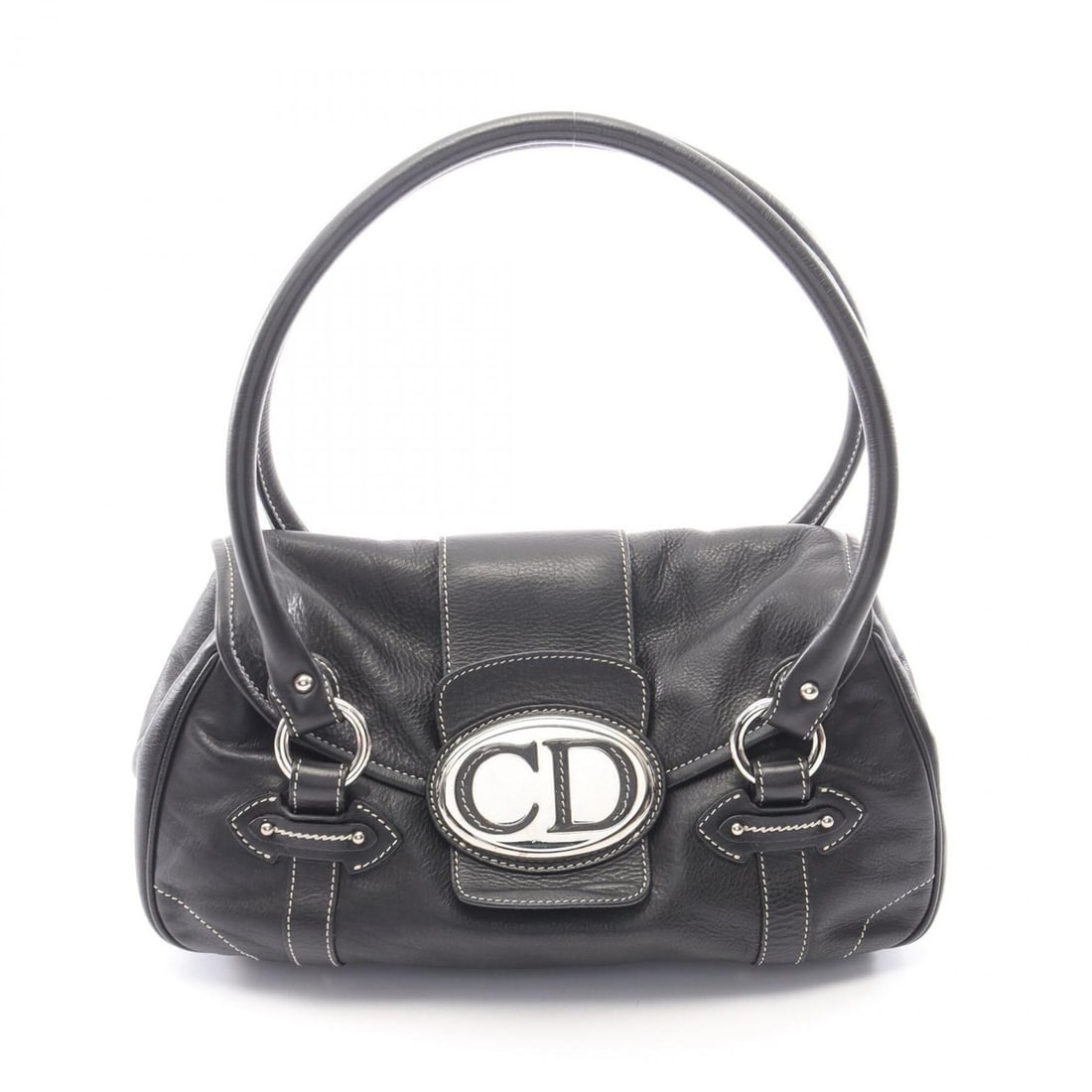 Christian Dior Dior CD logo handbag, leather, women's, black.: --- Catalog ---Category: SizeSize (HxWxD): 17cm x 31cm x 11cm / 6.69'' x 12.2'' x 4.33''Category: DesignType: HandbagColor: BlackGender: WomenMaterial: Leather Category: GeneralBrand: Christian Dior--