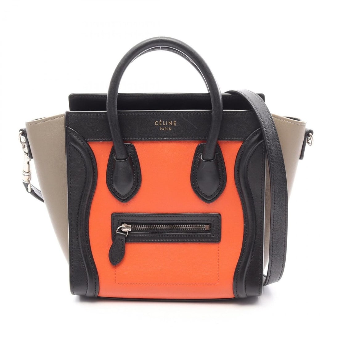 Celine Luggage Nano Shopper 2-Way Handbag, Leather, Women's, Black, Orange, Beige: --- Catalog ---Category: SizeSize (HxWxD): 20cm x 20cm x 9cm / 7.87'' x 7.87'' x 3.54''Category: DesignType: HandbagColor: Beige, Black, OrangeGender: WomenMaterial: Leather Category: GeneralBrand: Ce