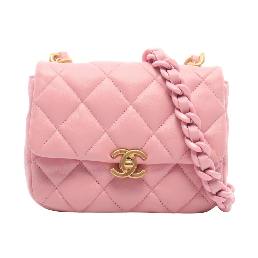 Chanel Mini Matelassé Combination Hardware Shoulder Bag/Handbag, Lambskin Leather, Women's, Pink (1 of 20)
