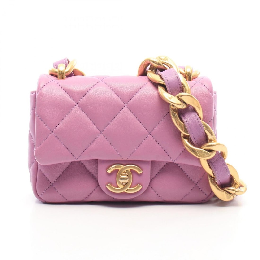 Chanel Matelassé Flap Bag, Shoulder Handbag, Lambskin Leather, Women's, Purple: --- Catalog ---Category: SizeSize (HxWxD): 11.5cm x 17cm x 4cm / 4.52'' x 6.69'' x 1.57''Category: DesignType: Handbag, Shoulder bagColor: PurpleGender: WomenMaterial: Leather Leather/Fur Type: Lambsk