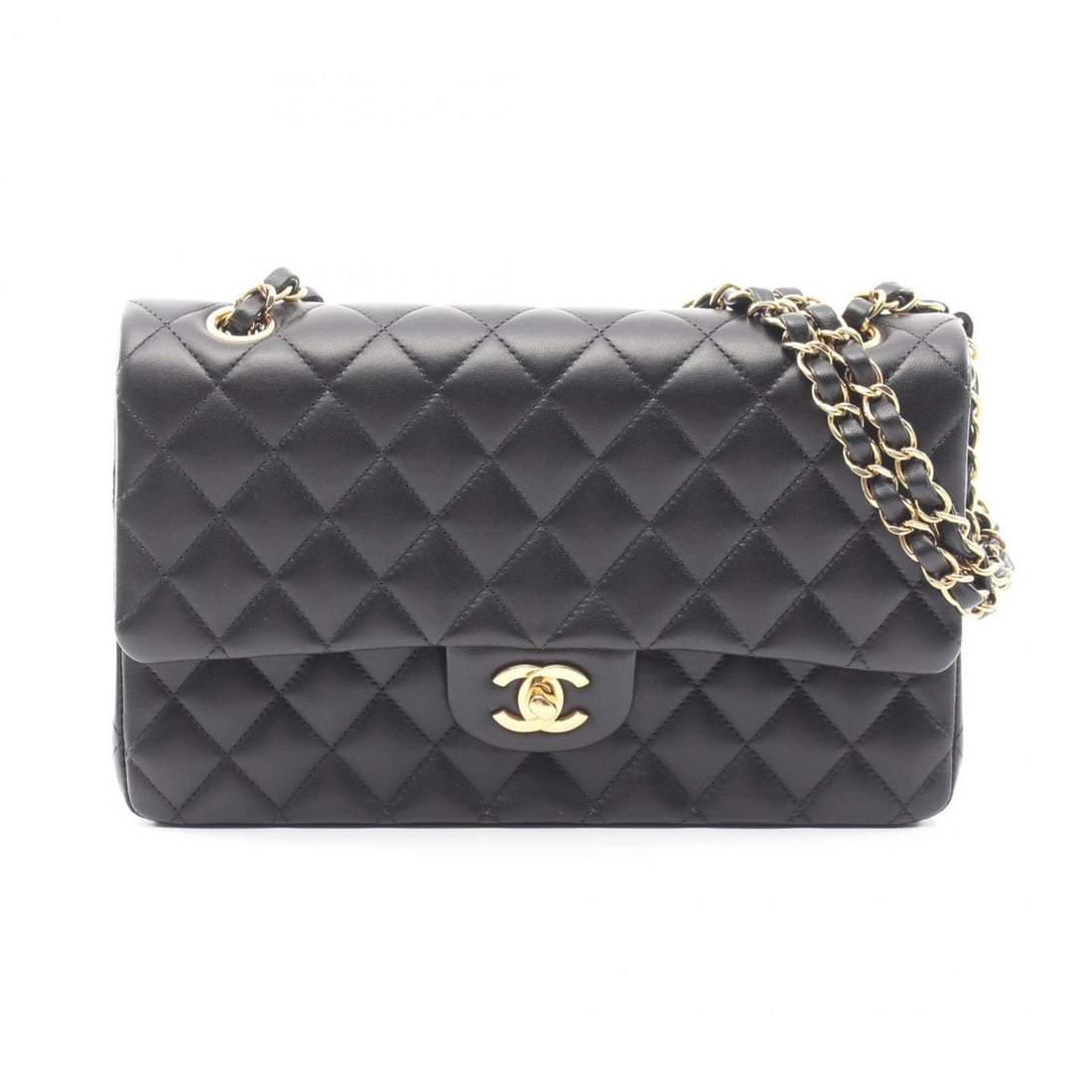 Chanel Matelassé Double Flap Shoulder Bag/Handbag, Lambskin Leather, Women's, Black (A01112): --- Catalog ---Category: SizeSize (HxWxD): 16cm x 25cm x 6.5cm / 6.29'' x 9.84'' x 2.55''Category: DesignType: Handbag, Shoulder bagColor: BlackGender: WomenMaterial: Leather Leather/Fur Type: