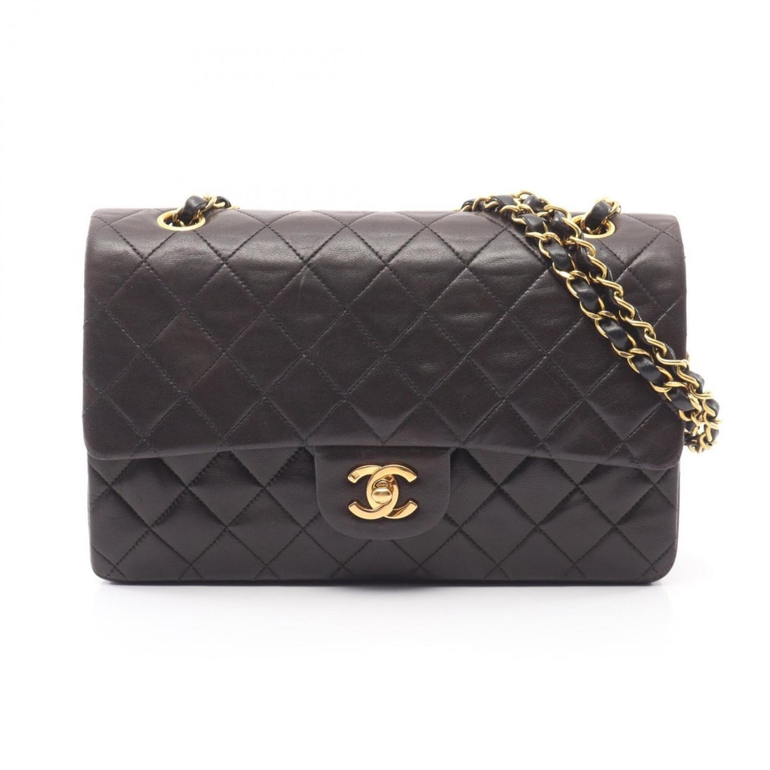 Chanel Matelassé Double Flap Shoulder Bag/Handbag, Lambskin Leather, Women's, Black: --- Catalog ---Category: SizeSize (HxWxD): 16cm x 25cm x 6.5cm / 6.29'' x 9.84'' x 2.55''Category: DesignType: Handbag, Shoulder bagColor: BlackGender: WomenMaterial: Leather Leather/Fur Type: