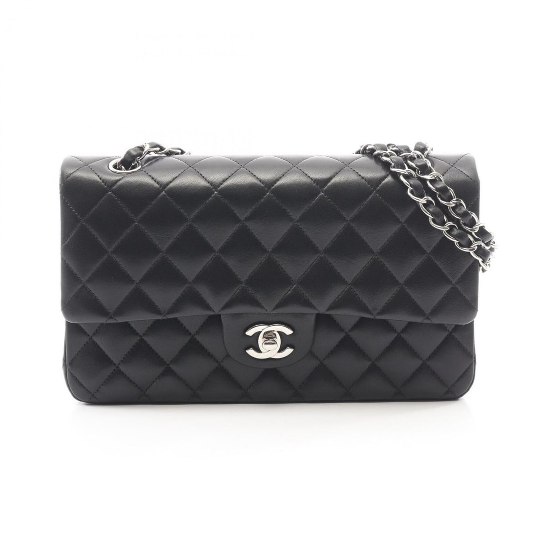 Chanel Matelassé Double Flap Shoulder Bag/Handbag, Lambskin Leather, Women's, Black: --- Catalog ---Category: SizeSize (HxWxD): 16cm x 25cm x 6.5cm / 6.29'' x 9.84'' x 2.55''Category: DesignType: Handbag, Shoulder bagColor: BlackGender: WomenMaterial: Leather Leather/Fur Type: