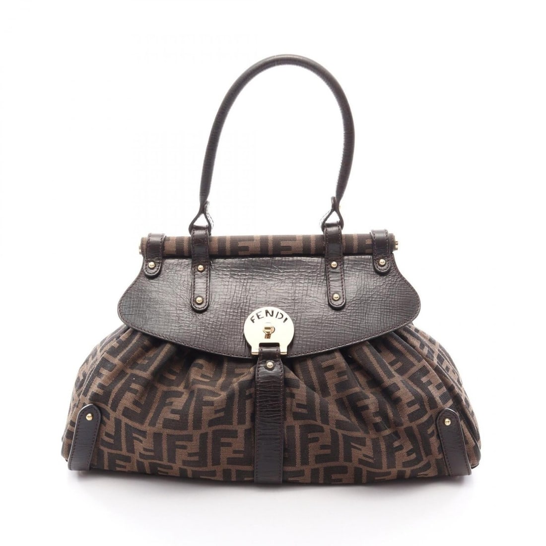 Fendi Zucca Borsa Magic Handbag, Canvas and Leather, Women's, Brown: --- Catalog ---Category: SizeSize (HxWxD): 25cm x 40cm x 13cm / 9.84'' x 15.74'' x 5.11''Category: DesignType: HandbagColor: BrownGender: WomenMaterial: Canvas , Leather Category: GeneralBrand: Fendi-