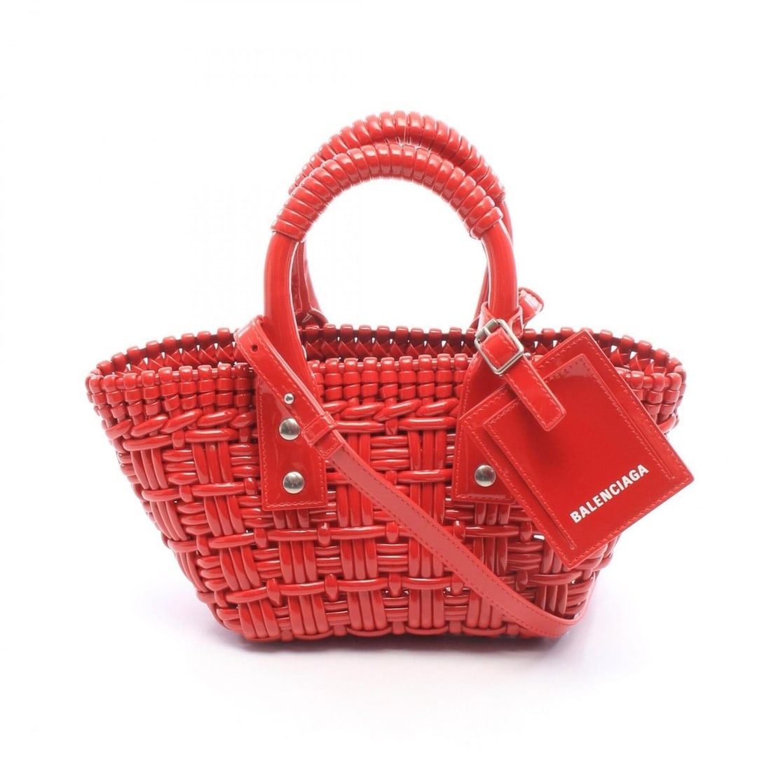 Balenciaga BISTRO XXS 2-Way Handbag with Strap, Enamel, Red, Women's, 678028: --- Catalog ---Category: SizeSize (HxWxD): 13cm x 15cm x 9cm / 5.11'' x 5.9'' x 3.54''Category: DesignType: HandbagColor: Red colorGender: WomenMaterial: Leather Leather/Fur Type: Enamel LeatherCatego