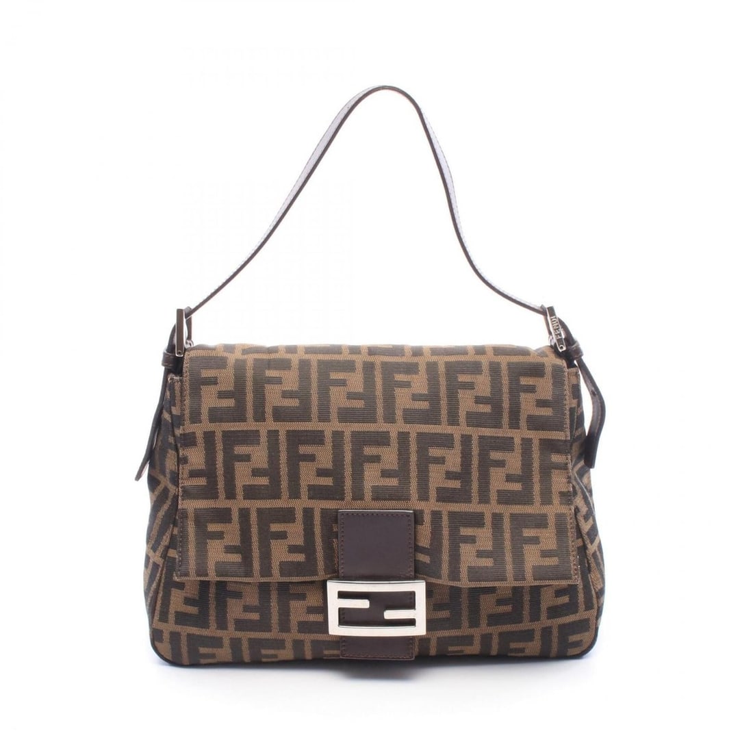 Fendi Mamma Bucket Zucca Shoulder Bag/Handbag, Canvas and Leather, Women's, Brown/Black, 26325: --- Catalog ---Category: SizeSize (HxWxD): 21cm x 29cm x 12cm / 8.26'' x 11.41'' x 4.72''Category: DesignType: Handbag, Shoulder bagColor: Black, BrownGender: WomenMaterial: Canvas , Leather Category: