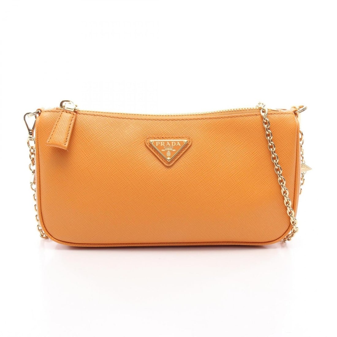 Prada PRADA Shoulder Bag Handbag Saffiano Leather Women's Orange 1BC245: --- Catalog ---Category: SizeSize (HxWxD): 11cm x 21cm x 4.5cm / 4.33'' x 8.26'' x 1.77''Category: DesignType: Handbag, Shoulder bagColor: OrangeGender: WomenMaterial: Saffiano triangle Category: Gene