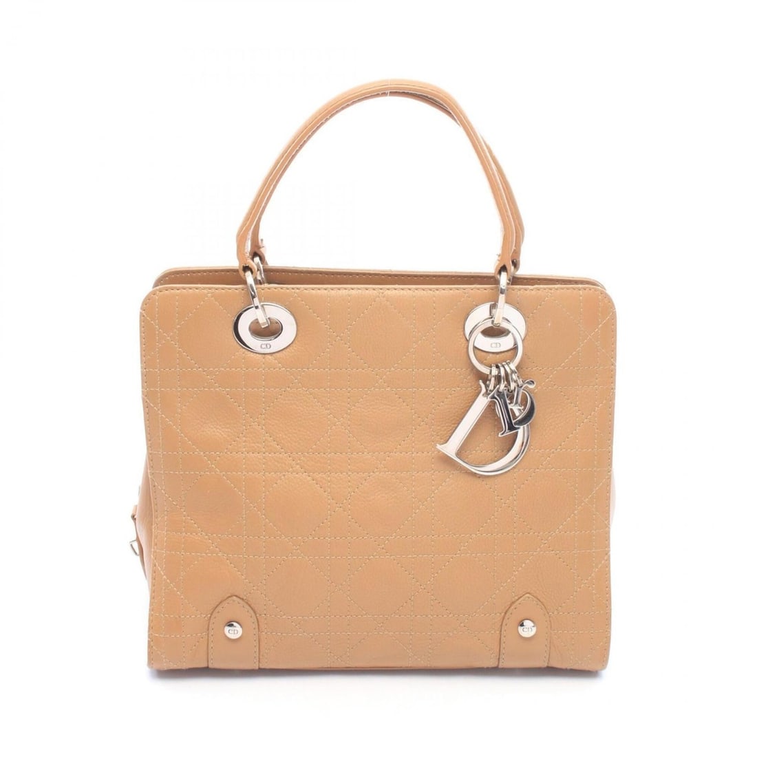 Christian Dior Dior Cannage handbag, calf leather, women's, beige.: --- Catalog ---Category: SizeSize (HxWxD): 20cm x 24cm x 13cm / 7.87'' x 9.44'' x 5.11''Category: DesignType: HandbagColor: BeigeGender: WomenMaterial: Leather Leather/Fur Type: CalfskinCategory: Gene