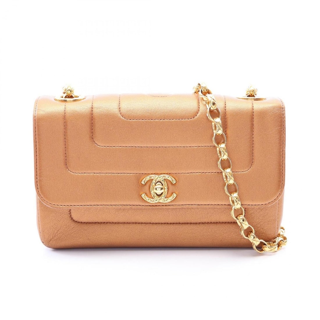 Chanel Mademoiselle Shoulder Bag/Handbag, Lambskin Leather, Women's, Brown: --- Catalog ---Category: SizeSize (HxWxD): 12cm x 18.5cm x 6cm / 4.72'' x 7.28'' x 2.36''Category: DesignType: Handbag, Shoulder bagColor: BrownGender: WomenMaterial: Leather Hardware Color: GoldLeath
