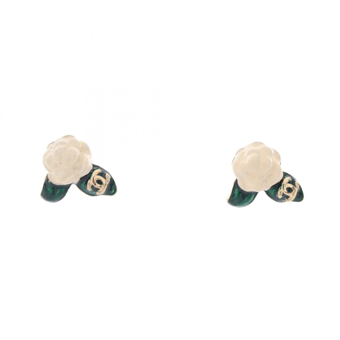 Chanel Coco Mark Flower Motif Earrings, Gold Plated (GP), Women's, Gold, White, Green.: --- Catalog ---Category: SizeSize (HxWxD): 15.00mm x 15.00mm / 0.59'' x 0.59''Category: DesignType: Stud earringsColor: Gold, Green, WhiteGender: WomenMaterial: Gold platingCategory: GeneralBrand: Cha