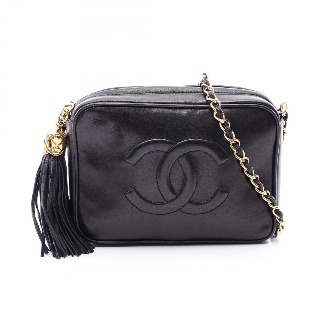 Chanel Coco Mark Shoulder Bag/Handbag, Lambskin Leather, Women's, Black: --- Catalog ---Category: SizeSize (HxWxD): 13cm x 18cm x 6cm / 5.11'' x 7.08'' x 2.36''Category: DesignType: Handbag, Shoulder bagColor: BlackGender: WomenMaterial: Leather Hardware Color: