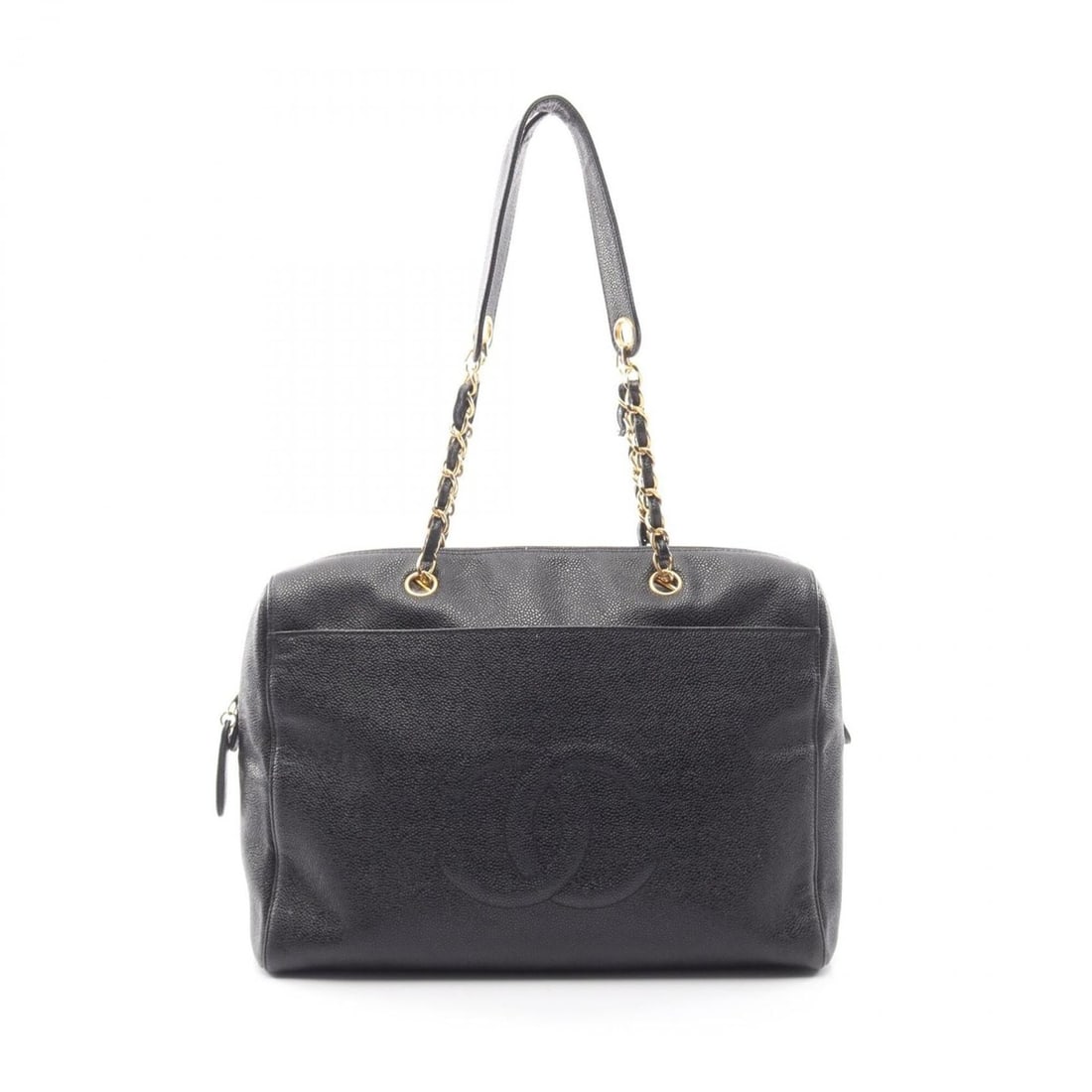 Chanel Coco Mark Shoulder Bag/Handbag, Caviar Leather (Grained Calfskin), Women's, Black: --- Catalog ---Category: SizeSize (HxWxD): 27cm x 35cm x 14cm / 10.62'' x 13.77'' x 5.51''Category: DesignType: Handbag, Shoulder bagColor: BlackGender: WomenMaterial: Grained Calfskin Hardware Color: