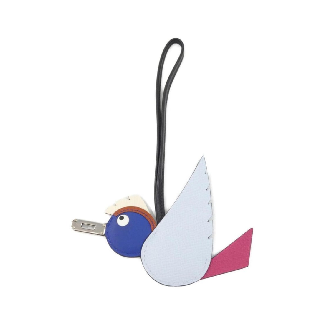 Hermes Birdie 083885CK Accessory Bag Charm: --- Catalog ---Category: SizeChain Length: 300.00mm / 11.81''Size (HxWxD): 90.00mm x 120.00mm / 3.54'' x 4.72''Category: DesignType: Handbag charmGender: WomenMaterial: Agneau Milo, Chevre leather,