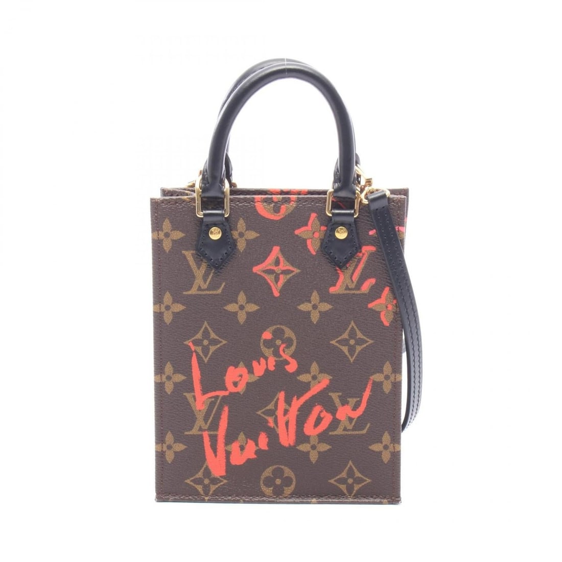Louis Vuitton Petite Sac Plat Monogram Fall in Love Handbag, Coated Canvas Leather, Women's,: --- Catalog ---Category: SizeSize (HxWxD): 17cm x 13.5cm x 4.5cm / 6.69'' x 5.31'' x 1.77''Category: DesignType: HandbagColor: Black, Brown, Multi-colorGender: WomenMaterial: Coated canvas , Leather C