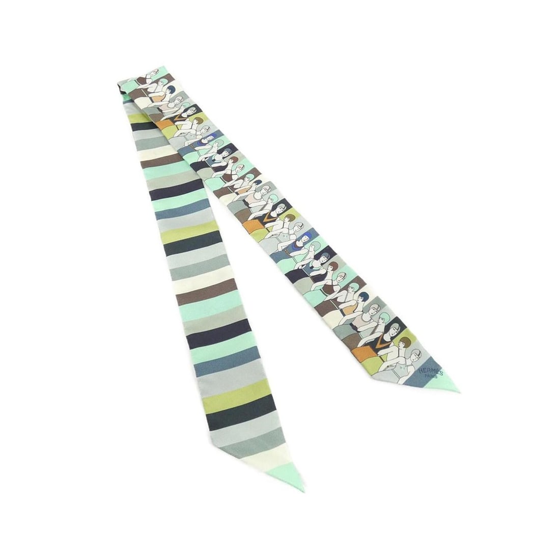 Hermes Twilly 062748S Scarf Muffler: --- Catalog ---Category: SizeSize (LxW): 86cm x 5cm / 33.85'' x 1.96''Category: DesignType: ScarfGender: Women,MenMaterial: Silk Category: GeneralLine: TwillyBrand: Hermes--- Item List ---Section: Con
