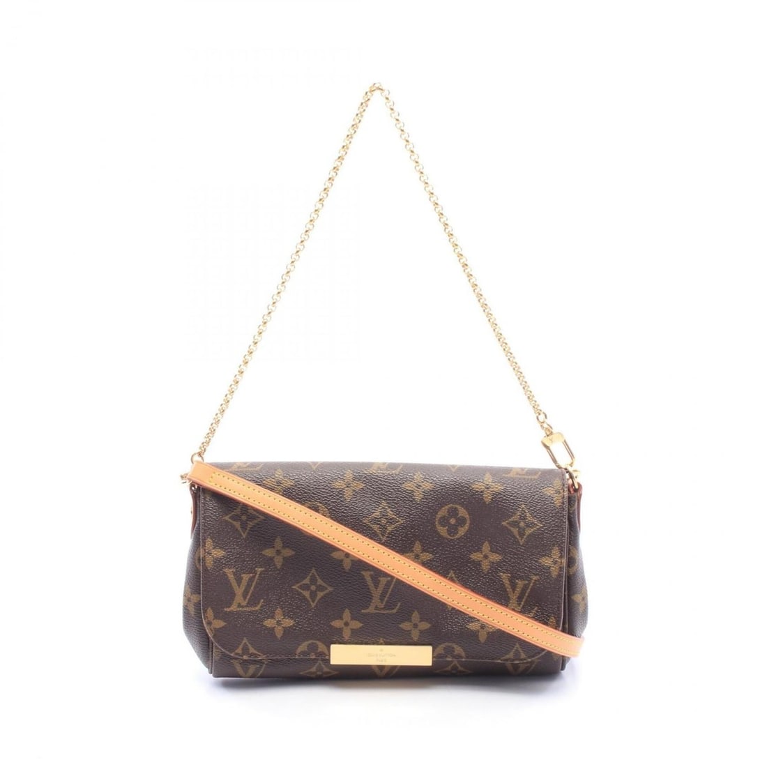 Louis Vuitton Favorite PM Monogram 2-Way Handbag, Coated Canvas Leather, Women's, Brown, M40717 (1 of 9)