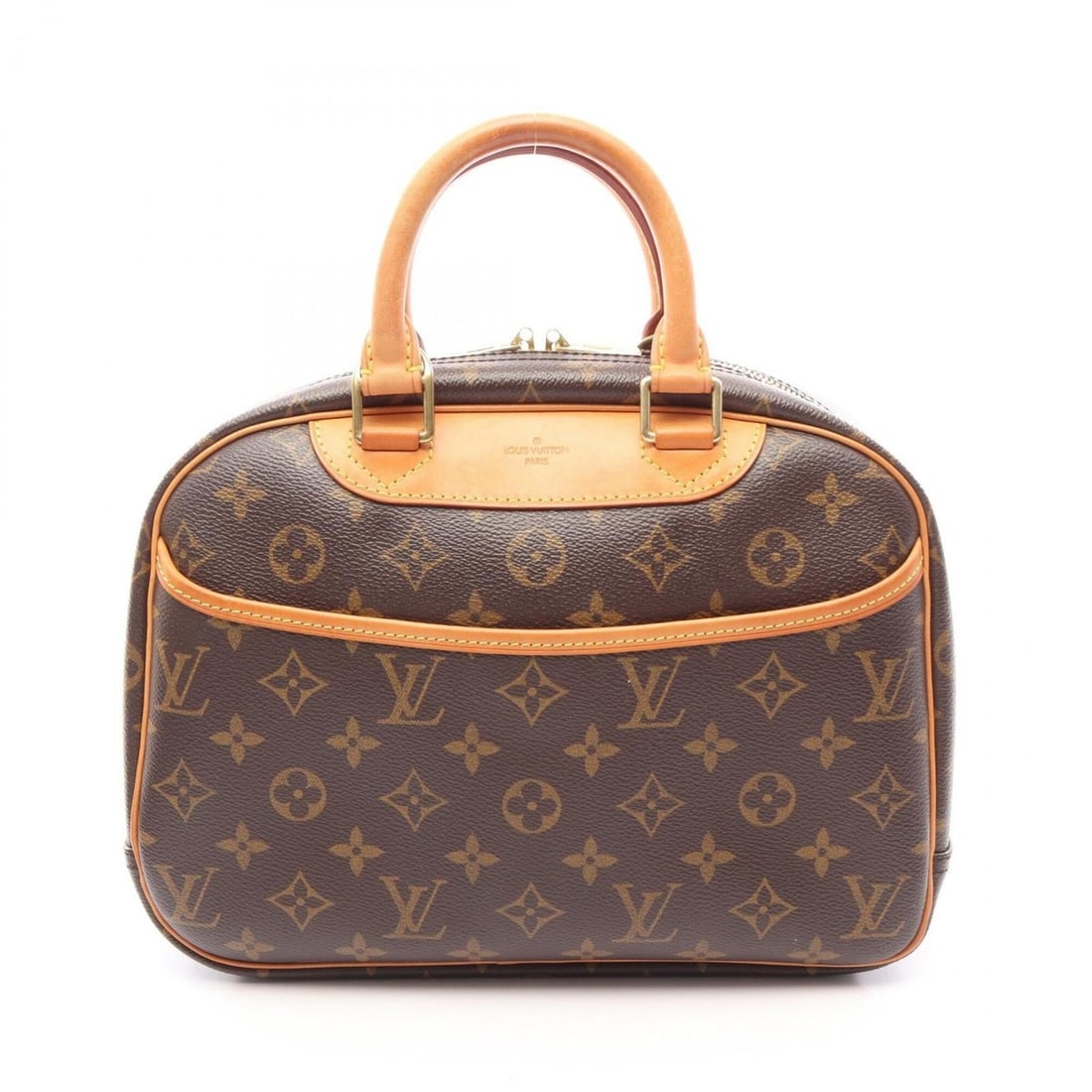 Louis Vuitton Trouville Monogram Handbag, Coated Canvas and Leather, Pattern, Women's, Brown, M42228: --- Catalog ---Category: SizeSize (HxWxD): 21cm x 27cm x 10.5cm / 8.26'' x 10.62'' x 4.13''Category: DesignType: HandbagColor: BrownGender: WomenMaterial: PVC , Leather Category: GeneralMPN: M42228Bra