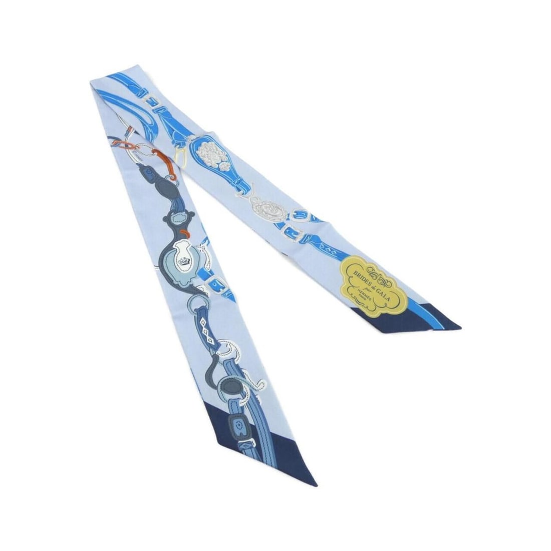 Hermes BRIDES DE GALA APPLIQUE Twilly 063940S Scarf Muffler: --- Catalog ---Category: SizeSize (LxW): 5cm x 86cm / 1.96'' x 33.85''Category: DesignType: ScarfColor: BlueGender: Men,WomenMaterial: Silk Category: GeneralMPN: 063940SBrand: Hermes--- Item List ---S
