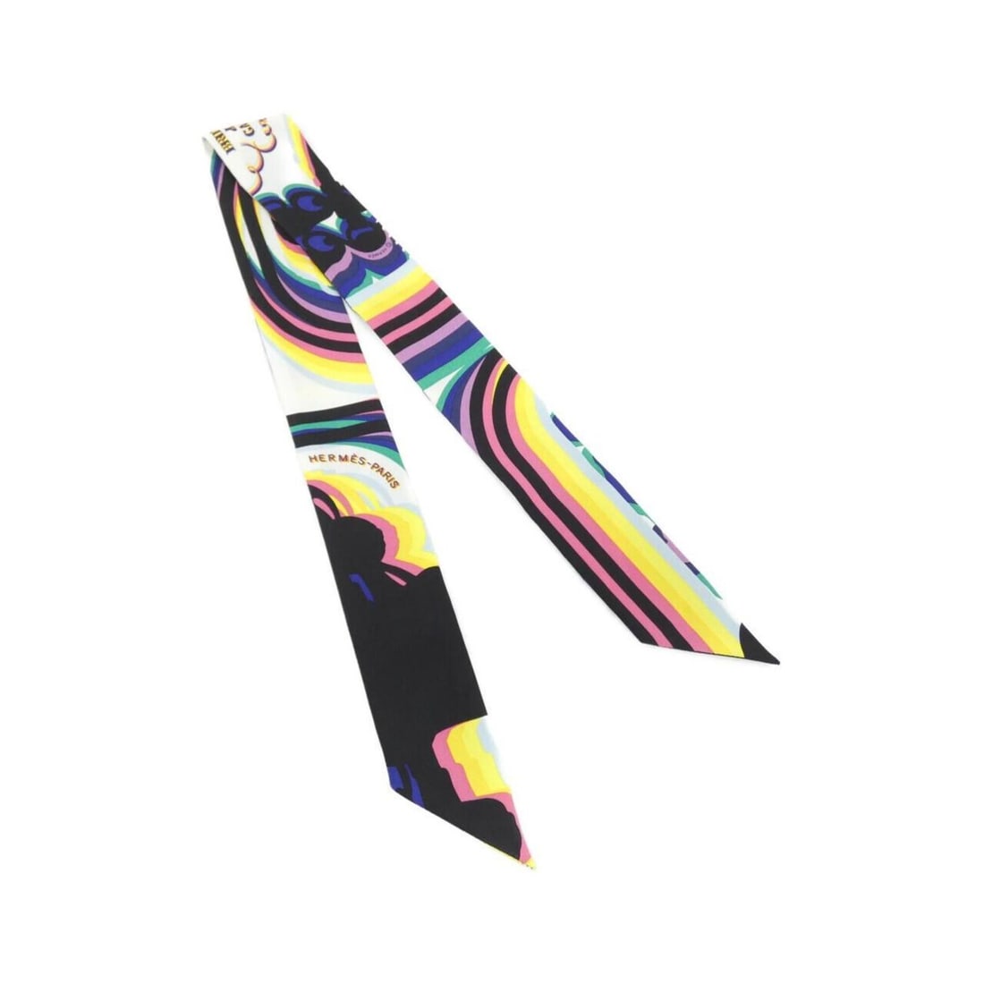 Hermes BRIDES DE GALA SHADOW Twilly 063415S Scarf Muffler: --- Catalog ---Category: SizeSize (LxW): 5cm x 86cm / 1.96'' x 33.85''Category: DesignType: ScarfColor: Black, Multi-colorGender: Men,WomenMaterial: Silk Category: GeneralMPN: 063415SBrand: Hermes--- 