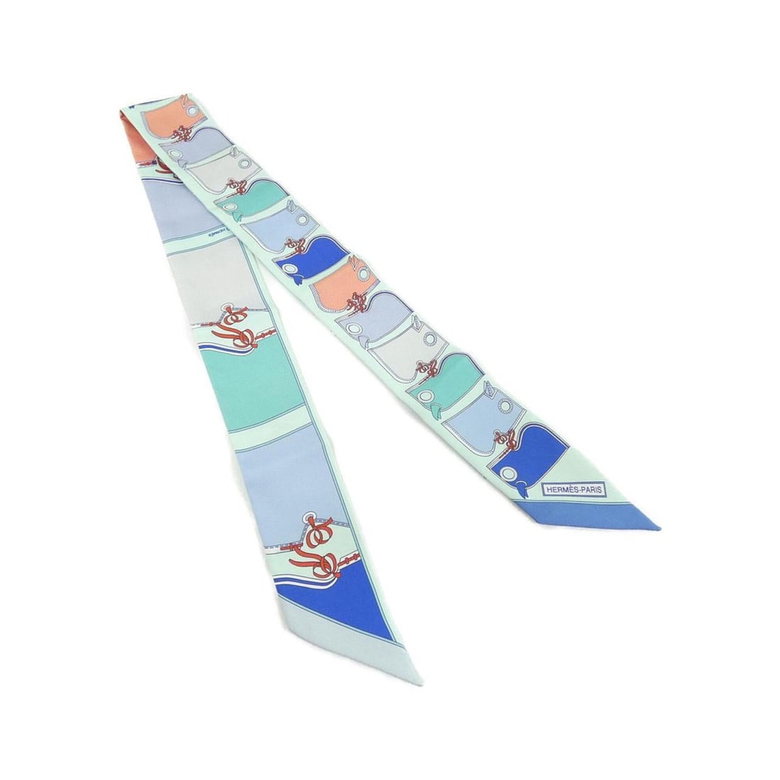 Hermes CAMAILS Twilly 063358S Scarf Muffler: --- Catalog ---Category: SizeSize (LxW): 5cm x 86cm / 1.96'' x 33.85''Category: DesignType: ScarfColor: BlueGender: Men,WomenMaterial: Silk Category: GeneralMPN: 063358SBrand: Hermes--- Item List