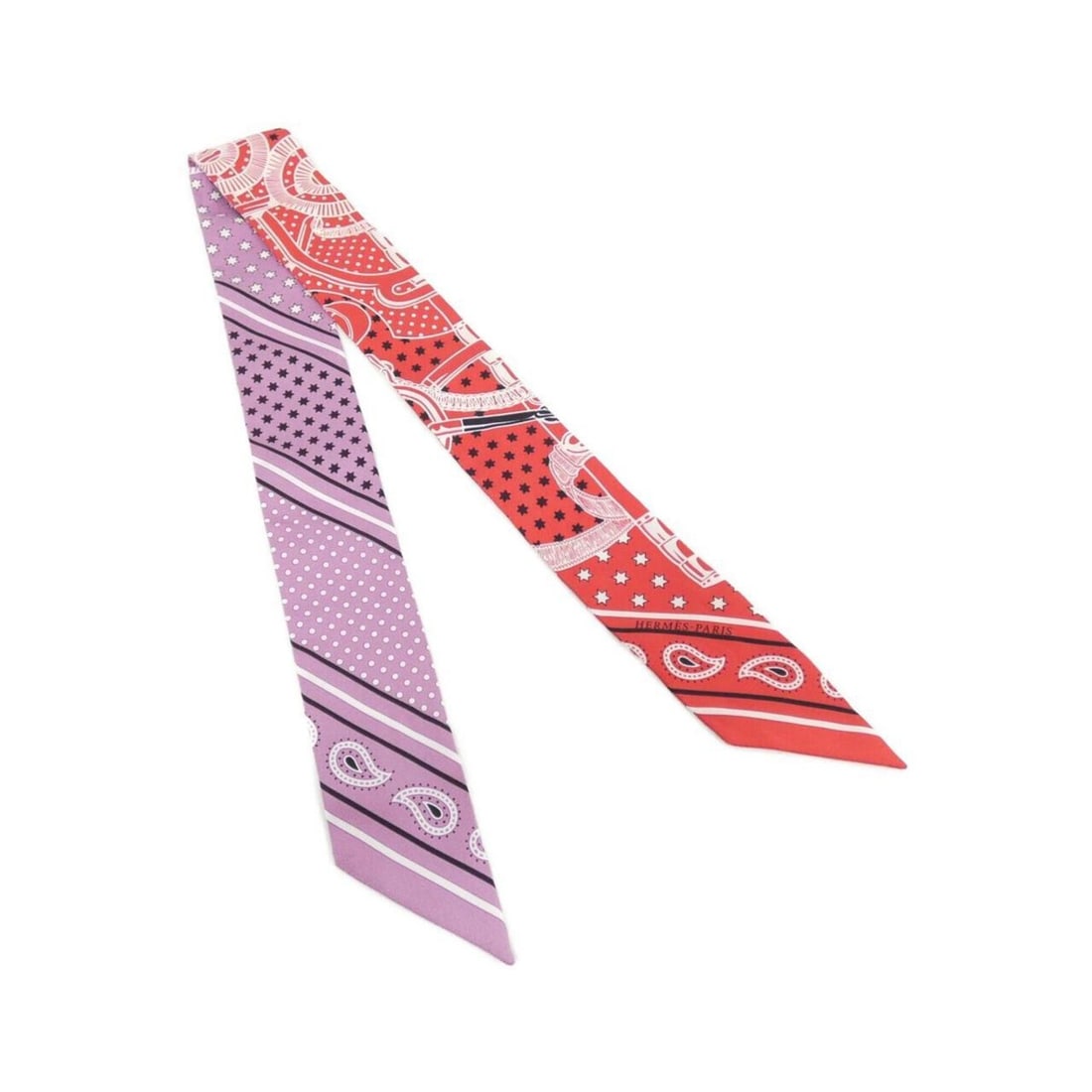 Hermes ERERON D'OR CUT Twilly 063063S Scarf Muffler: --- Catalog ---Category: SizeSize (LxW): 5cm x 86cm / 1.96'' x 33.85''Category: DesignType: ScarfColor: Red color, WhiteGender: Men,WomenMaterial: Silk Category: GeneralMPN: 063063SBrand: Hermes---