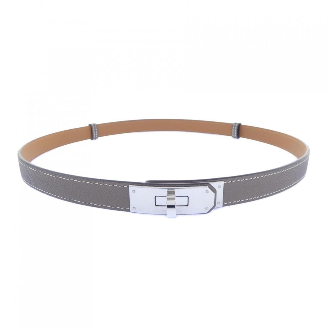Hermes Kelly 18mm Belt: --- Catalog ---Category: SizeLength: 106cm / 41.73''Category: DesignType: Standard beltColor: GrayGender: WomenCategory: GeneralBrand: Hermes--- Item List ---Section: ConditionRanking: Rank A Used -