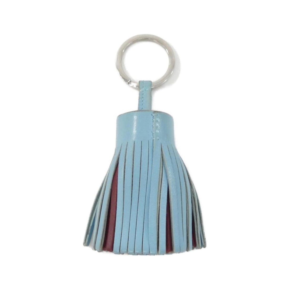 Hermes Carmen Tricolor 079018CJ Keyring: --- Catalog ---Category: DesignType: KeyringColor: Celeste, Kraft, Rouge HGender: Women,MenMaterial: Agneau MiloCategory: GeneralLine: CarmenBrand: Hermes--- Item List ---Section: ConditionRanking: