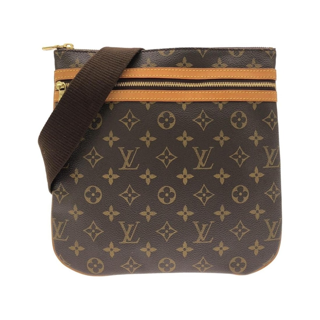 Louis Vuitton Monogram Pochette Bosphore M40044 Shoulder Bag: --- Catalog ---Category: SizeSize (HxWxD): 27cm x 26cm x 3cm / 10.62'' x 10.23'' x 1.18''Category: DesignType: Pochette, Shoulder bagColor: MarronGender: WomenMaterial: Coated canvas Hardware Color: G