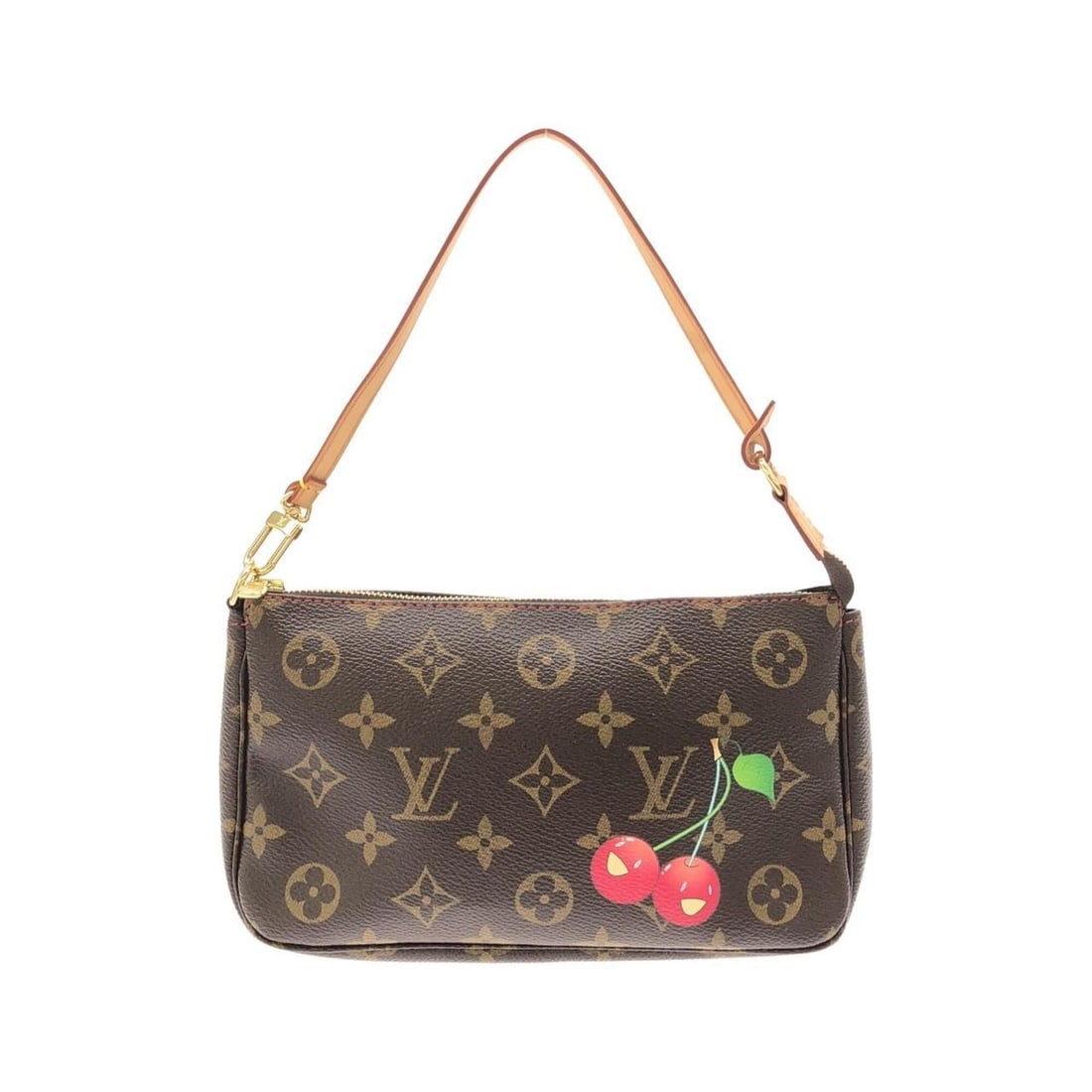 Louis Vuitton Monogram Cherry Pochette Accessoires M95008 Accessory Pouch: --- Catalog ---Category: SizeSize (HxWxD): 14cm x 23cm x 3cm / 5.51'' x 9.05'' x 1.18''Category: DesignType: Pochette, PouchColor: MarronGender: Men,WomenMaterial: Coated canvas Hardware Color: GoldCa