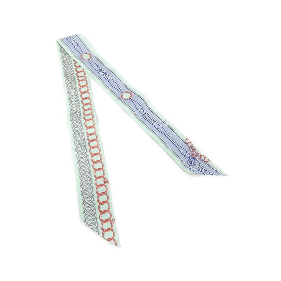Hermes MAILLONS Twilly 063357S Scarf Muffler: --- Catalog ---Category: SizeSize (LxW): 5cm x 86cm / 1.96'' x 33.85''Category: DesignType: ScarfColor: GreenGender: Women,MenMaterial: Silk Category: GeneralMPN: 063357SBrand: Hermes--- Item List