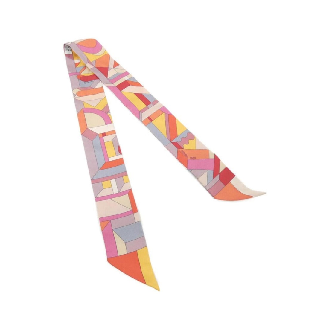 Hermes RERSPECTIVE CAVALIIERE Twilly Scarf Muffler: --- Catalog ---Category: SizeSize (LxW): 5cm x 86cm / 1.96'' x 33.85''Category: DesignType: ScarfColor: Blue, OrangeGender: Women,MenMaterial: Silk Category: GeneralBrand: Hermes--- Item List