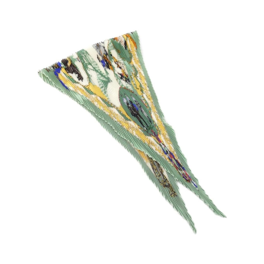 Hermes pleated scarf muffler: --- Catalog ---Category: SizeSize (LxW): 88.5cm x 88.5cm / 34.84'' x 34.84''Category: DesignType: ScarfColor: GreenGender: Men,WomenMaterial: Silk Category: GeneralLine: Pleated ScarfBrand: Hermes--- 