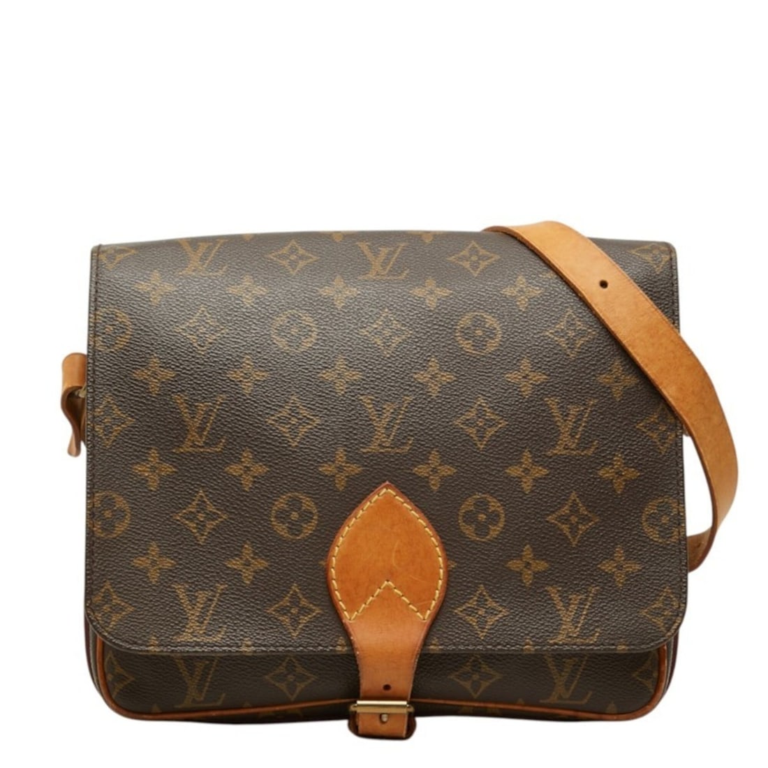 Louis Vuitton Monogram Cartouchiere GM Crossbody Shoulder Bag M51252 Brown Leather Women's LOUIS: --- Catalog ---Category: SizeStrap Drop: 56cm / 22.04''Size (HxWxD): 23.5cm x 26cm x 7cm / 9.25'' x 10.23'' x 2.75''Category: DesignType: Shoulder bagColor: BrownGender: WomenClosure: FlapMaterial: PV