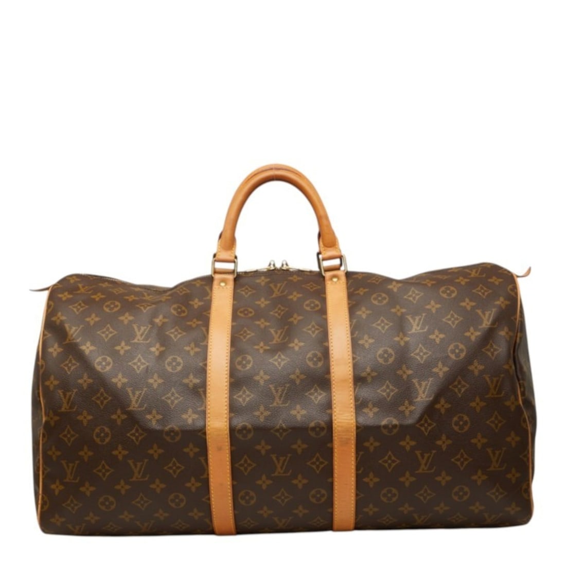 Louis Vuitton Monogram Keepall 55 Boston Bag, Handbag, Travel M41424, Brown Leather, Men's and: --- Catalog ---Category: SizeHandle Drop: 10.00cm / 3.94''Size (HxWxD): 29cm x 56cm x 25cm / 11.41'' x 22.04'' x 9.84''Category: DesignType: Boston bag, HandbagColor: BrownGender: Men,Women,UnisexClos