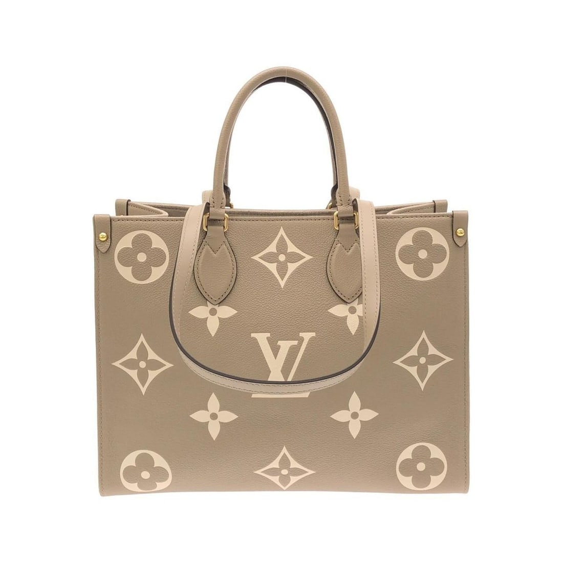 Louis Vuitton Bicolor Monogram Empreinte OnTheGo MM M45494 Handbag: --- Catalog ---Category: SizeSize (HxWxD): 25cm x 35cm x 14cm / 9.84'' x 13.77'' x 5.51''Category: DesignType: HandbagColor: TourterelleGender: Women,MenMaterial: Leather Leather/Fur Type: CalfskinCat